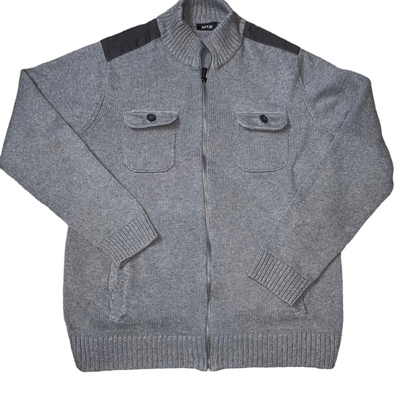 Apt. 9 Other - Apt 9 Gray Full Zip Cardigan Sweater Size XL Pockets Cotton